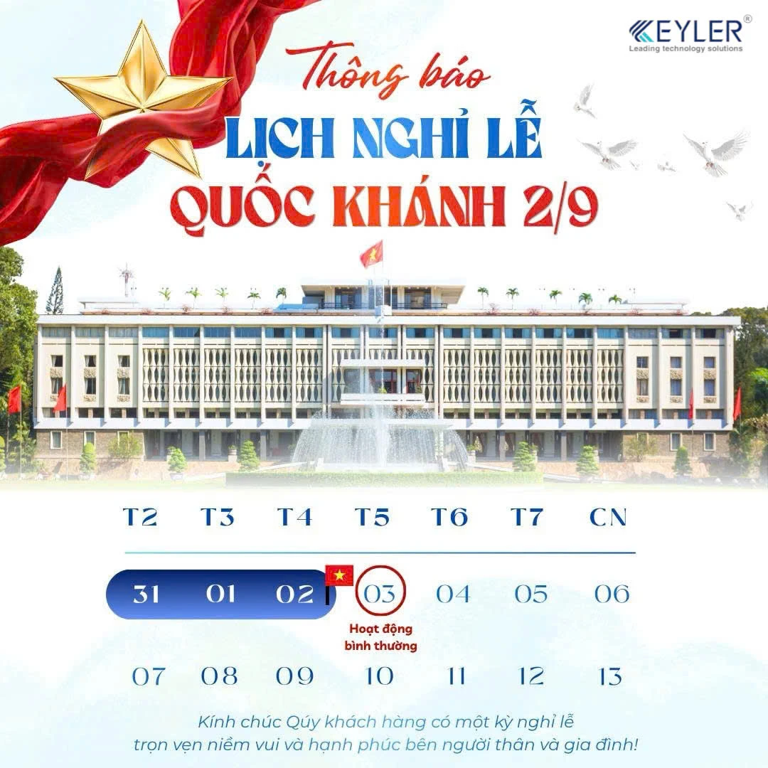 [THÔNG BÁO] LỊCH NGHỈ LỄ QUỐC KHÁNH 2/9/2026 TẠI KEYLER VIỆT NAM