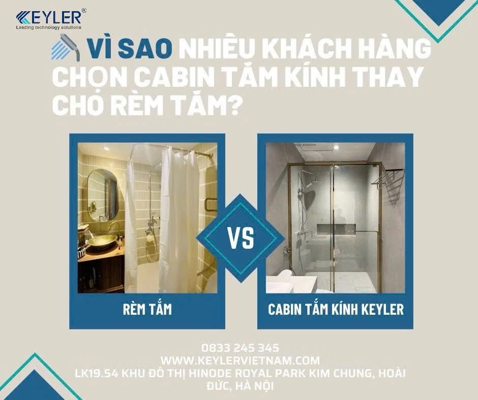 Vì sao ngày càng nhiều khách hàng lựa chọn cabin tắm kính thay cho rèm tắm?